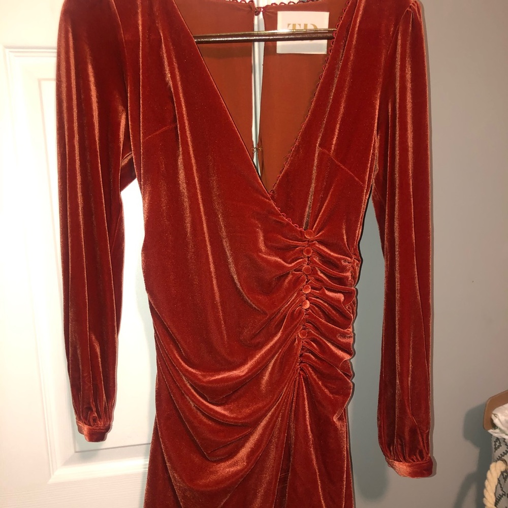 TJD, bodycon wrap mini dress